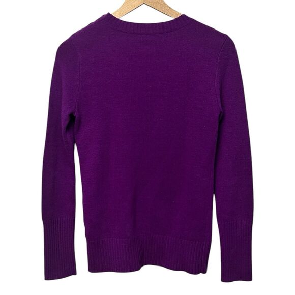 J. Crew Pullover Sweater Wool Cashmere Blend Purple Size Small Buttons Casual - Picture 14 of 16